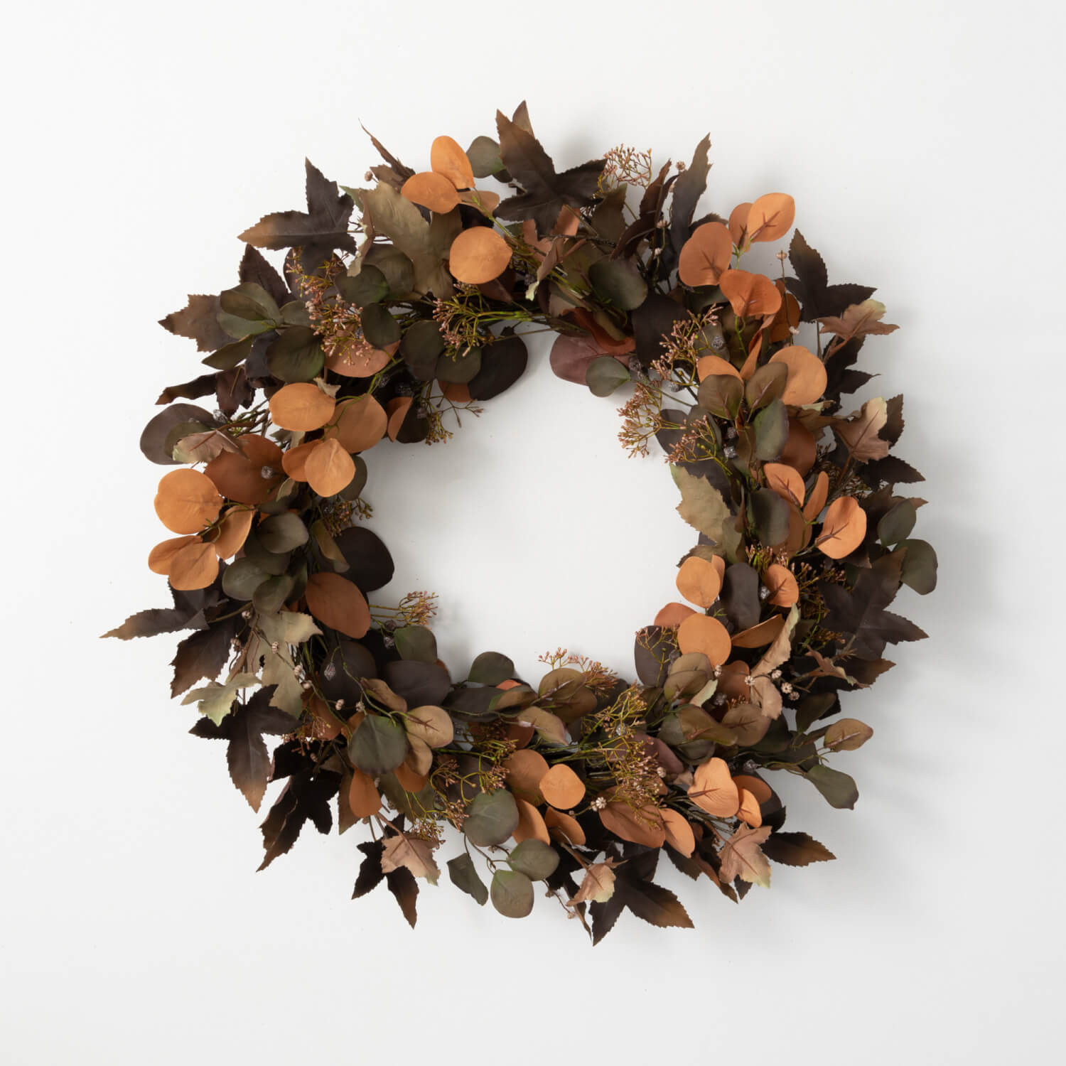 Autumn Brilliance Eucalyptus Wreath | 26” Modern Wreath For Autumn