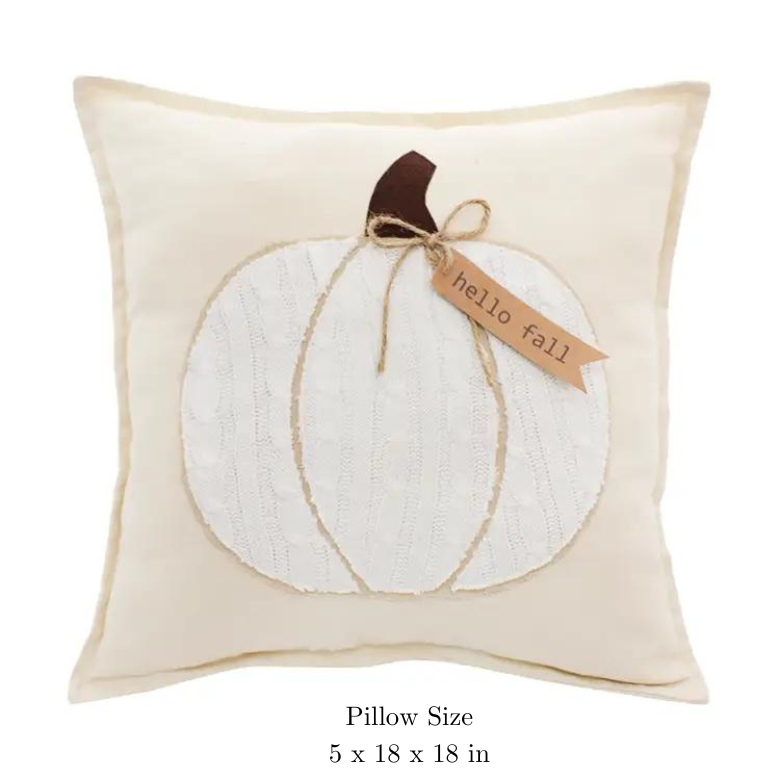 Say Hello to Fall Pumpkin Throw Pillow